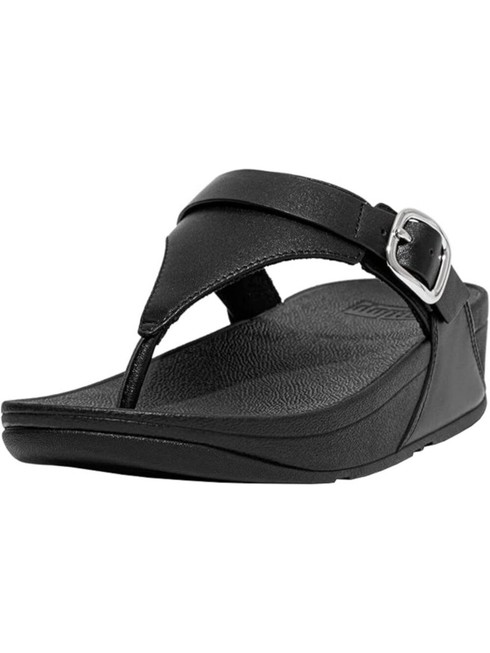 Women Black Fitflop Elegant Adjustable Leather Toe Post Imported Comfort Sandals